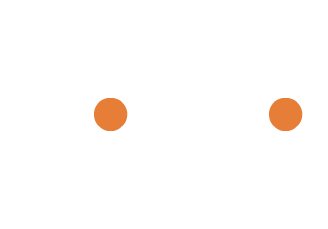 Two orange circles, anattended by grey circles, are clearly the same size.