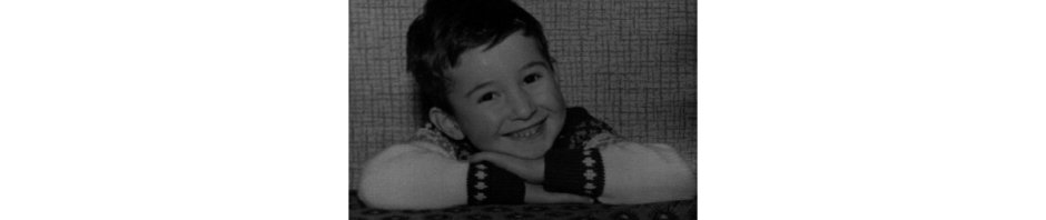 A three-year-old me, with disclaimer 'this is not a recent photo'